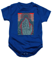 Rubino Blue Zen Namaste Hand - Baby Onesie Baby Onesie Pixels Royal Small 