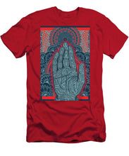 Rubino Blue Zen Namaste Hand - Men's T-Shirt (Athletic Fit) Men's T-Shirt (Athletic Fit) Pixels Red Small 