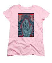 Rubino Blue Zen Namaste Hand - Women's T-Shirt (Standard Fit) Women's T-Shirt (Standard Fit) Pixels Pink Small 