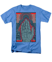 Rubino Blue Zen Namaste Hand - Men's T-Shirt  (Regular Fit) Men's T-Shirt (Regular Fit) Pixels Carolina Blue Small 
