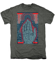 Rubino Blue Zen Namaste Hand - Men's Premium T-Shirt Men's Premium T-Shirt Pixels Platinum Heather Small 
