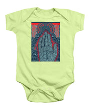 Rubino Blue Zen Namaste Hand - Baby Onesie Baby Onesie Pixels Soft Green Small 