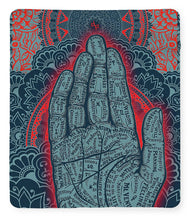 Rubino Blue Zen Namaste Hand - Blanket Blanket Pixels 50" x 60" Sherpa Fleece 