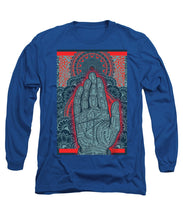 Rubino Blue Zen Namaste Hand - Long Sleeve T-Shirt Long Sleeve T-Shirt Pixels Royal Small 