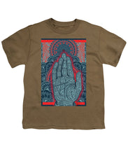 Rubino Blue Zen Namaste Hand - Youth T-Shirt Youth T-Shirt Pixels Safari Green Small 