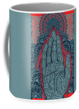 Rubino Blue Zen Namaste Hand - Mug Mug Pixels Large (15 oz.)  