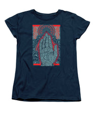Rubino Blue Zen Namaste Hand - Women's T-Shirt (Standard Fit) Women's T-Shirt (Standard Fit) Pixels Navy Small 