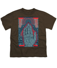 Rubino Blue Zen Namaste Hand - Youth T-Shirt Youth T-Shirt Pixels Coffee Small 