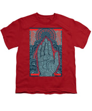 Rubino Blue Zen Namaste Hand - Youth T-Shirt Youth T-Shirt Pixels Red Small 