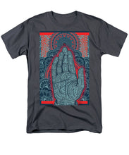 Rubino Blue Zen Namaste Hand - Men's T-Shirt  (Regular Fit) Men's T-Shirt (Regular Fit) Pixels Charcoal Small 
