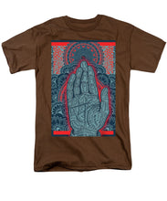 Rubino Blue Zen Namaste Hand - Men's T-Shirt  (Regular Fit) Men's T-Shirt (Regular Fit) Pixels Coffee Small 