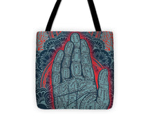 Rubino Blue Zen Namaste Hand - Tote Bag Tote Bag Pixels 13" x 13"  