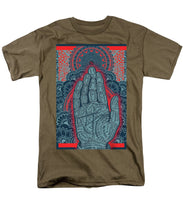 Rubino Blue Zen Namaste Hand - Men's T-Shirt  (Regular Fit) Men's T-Shirt (Regular Fit) Pixels Safari Green Small 