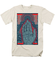 Rubino Blue Zen Namaste Hand - Men's T-Shirt  (Regular Fit) Men's T-Shirt (Regular Fit) Pixels Cream Small 