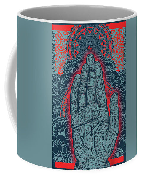 Rubino Blue Zen Namaste Hand - Mug Mug Pixels Small (11 oz.)  