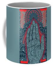 Rubino Blue Zen Namaste Hand - Mug Mug Pixels Small (11 oz.)  