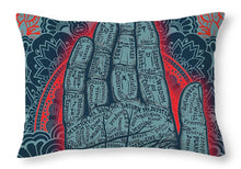 Rubino Blue Zen Namaste Hand - Throw Pillow Throw Pillow Pixels 20" x 14" No 