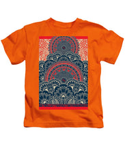 Rubino Blue Zen Namaste - Kids T-Shirt Kids T-Shirt Pixels Orange Small 