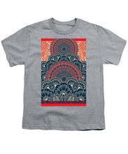 Rubino Blue Zen Namaste - Youth T-Shirt Youth T-Shirt Pixels Heather Small 
