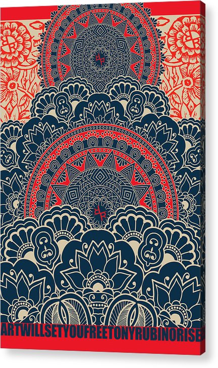 Rubino Blue Zen Namaste - Acrylic Print Acrylic Print Pixels 6.625