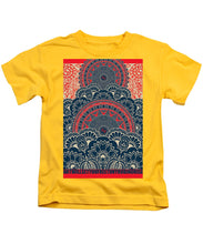 Rubino Blue Zen Namaste - Kids T-Shirt Kids T-Shirt Pixels Yellow Small 