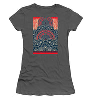 Rubino Blue Zen Namaste - Women's T-Shirt (Athletic Fit) Women's T-Shirt (Athletic Fit) Pixels Charcoal Small 