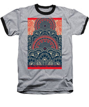 Rubino Blue Zen Namaste - Baseball T-Shirt Baseball T-Shirt Pixels Heather / Black Small 