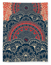 Rubino Blue Zen Namaste - Blanket Blanket Pixels 60" x 80" Plush Fleece 