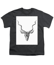 Rubino Buck Horns - Youth T-Shirt Youth T-Shirt Pixels Charcoal Small 