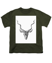 Rubino Buck Horns - Youth T-Shirt Youth T-Shirt Pixels Military Green Small 