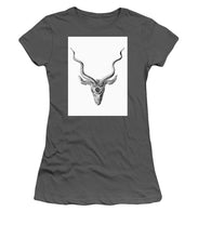 Rubino Buck Horns - Women's T-Shirt (Athletic Fit) Women's T-Shirt (Athletic Fit) Pixels Charcoal Small 