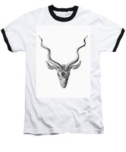 Rubino Buck Horns - Baseball T-Shirt Baseball T-Shirt Pixels White / Black Small 