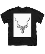 Rubino Buck Horns - Youth T-Shirt Youth T-Shirt Pixels Black Small 