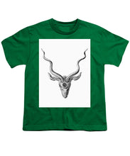 Rubino Buck Horns - Youth T-Shirt Youth T-Shirt Pixels Kelly Green Small 
