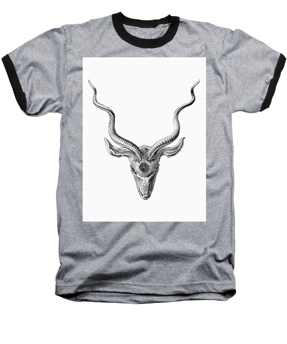 Rubino Buck Horns - Baseball T-Shirt Baseball T-Shirt Pixels Heather / Black Small 