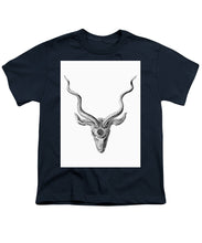 Rubino Buck Horns - Youth T-Shirt Youth T-Shirt Pixels Navy Small 