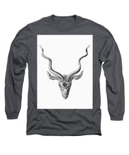 Rubino Buck Horns - Long Sleeve T-Shirt Long Sleeve T-Shirt Pixels Charcoal Small 