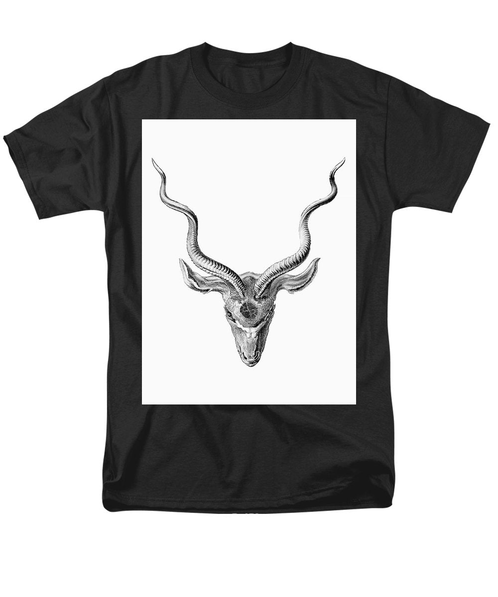 Rubino Buck Horns - Men's T-Shirt  (Regular Fit) Men's T-Shirt (Regular Fit) Pixels Black Small 