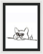 Rubino Cat Finger - Framed Print
