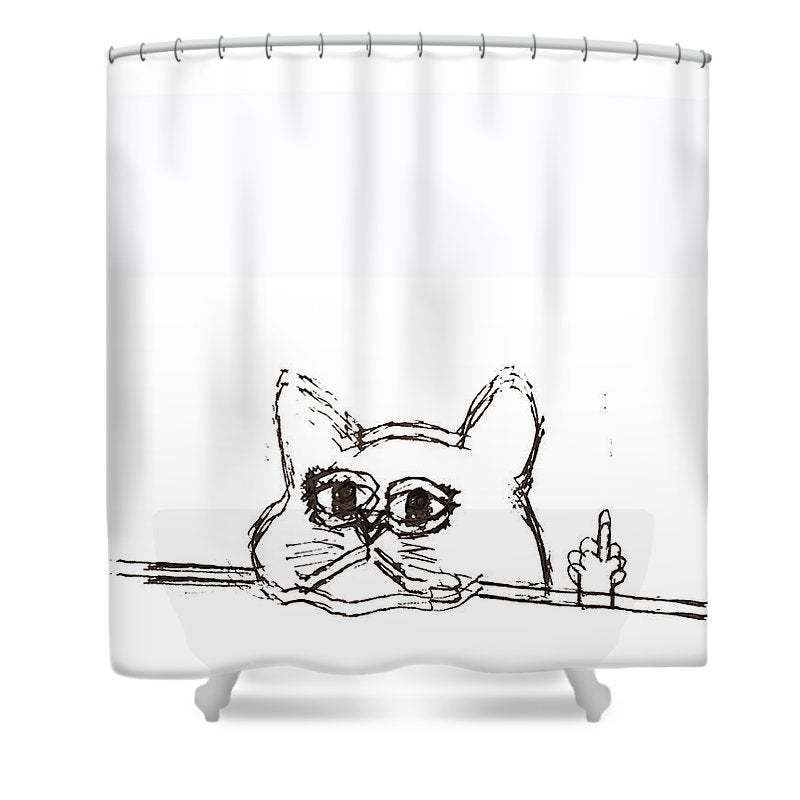 Rubino Cat Finger - Shower Curtain