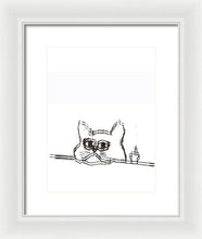 Rubino Cat Finger - Framed Print