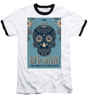 Rubino Dia De Muertos - Baseball T-Shirt Baseball T-Shirt Pixels White / Black Small 