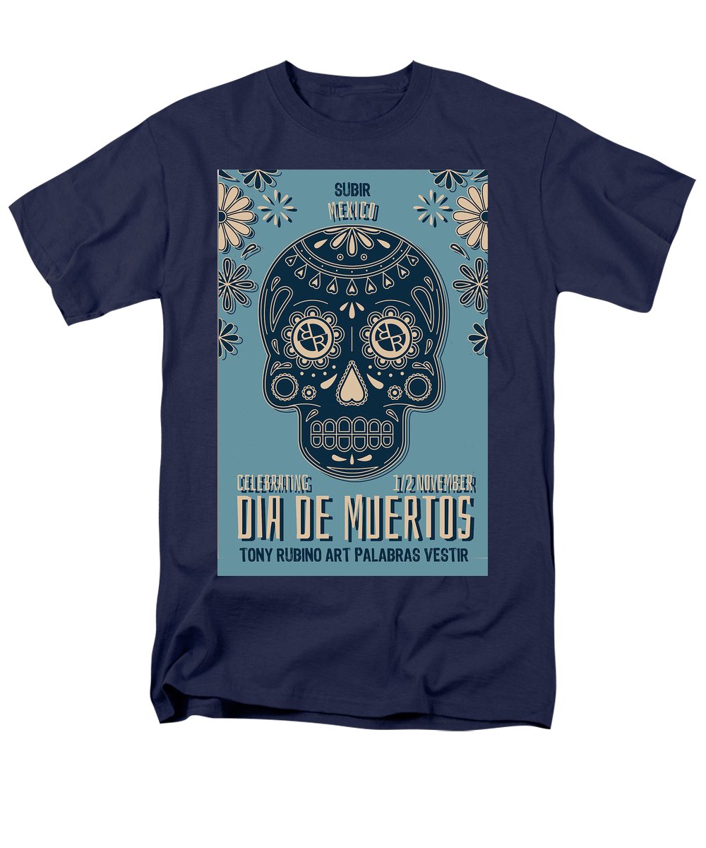 Rubino Dia De Muertos - Men's T-Shirt  (Regular Fit) Men's T-Shirt (Regular Fit) Pixels Navy Small 