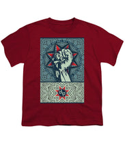 Rubino Fist Mandala - Youth T-Shirt Youth T-Shirt Pixels Cardinal Small 