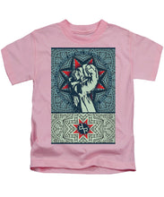 Rubino Fist Mandala - Kids T-Shirt Kids T-Shirt Pixels Pink Small 