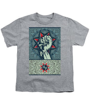 Rubino Fist Mandala - Youth T-Shirt Youth T-Shirt Pixels Heather Small 