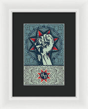 Rubino Fist Mandala - Framed Print Framed Print Pixels 6.625" x 10.000" White Black