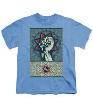 Rubino Fist Mandala - Youth T-Shirt Youth T-Shirt Pixels Carolina Blue Small 