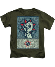 Rubino Fist Mandala - Kids T-Shirt Kids T-Shirt Pixels Military Green Small 