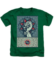 Rubino Fist Mandala - Kids T-Shirt Kids T-Shirt Pixels Kelly Green Small 